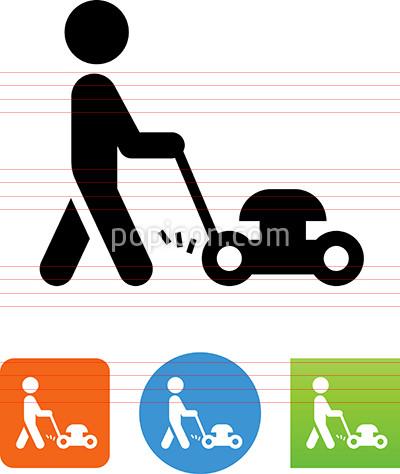 400x474 Person Pushing A Lawn Mower Icon