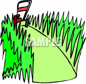 300x295 Picture A Lawn Mower Cutting Grass