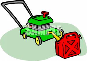 300x212 Gas Can Next To A Lawn Mower Clip Art Image