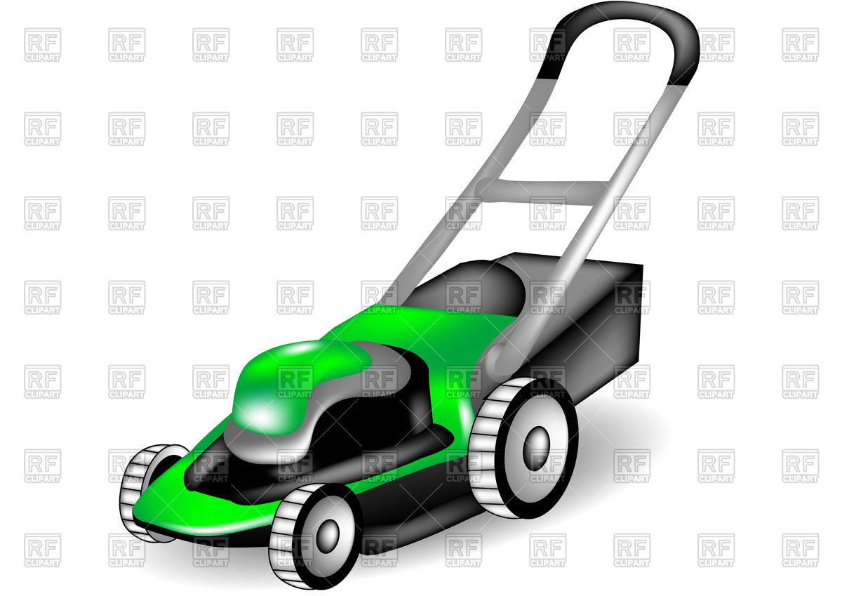 1200x849 Lawn Mower On White Background Royalty Free Vector Clip Art Image