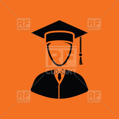 400x400 Lawyer Man Icon On Orange Background Royalty Free Vector Clip Art