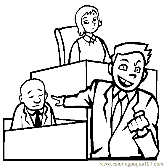 554x563 Lawyer In Court Coloring Page