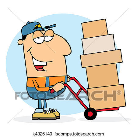 450x448 Clipart Of Lazy Delivery Man K4326140