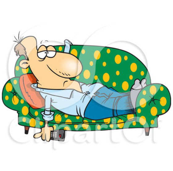 560x555 The Lazy On Couch Clipart