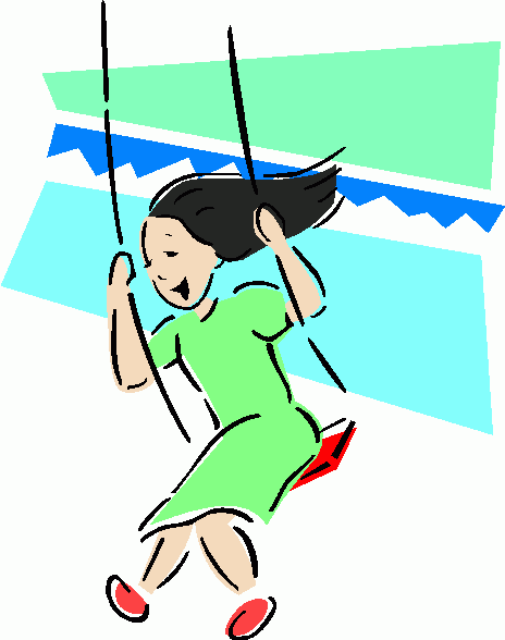 464x588 Girl On Swing Clipart
