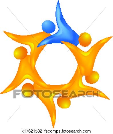 395x470 Clipart Of 3 D Teamwork Leadership Logo K17621532