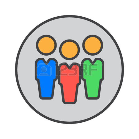 450x450 People, Leadership Line Icon, White Outline Sign, Vector