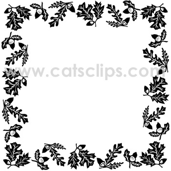 350x350 Black And White Oak Border