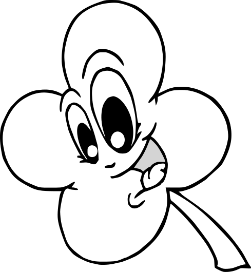 489x530 Black And White Four Leaf Clover Clip Art