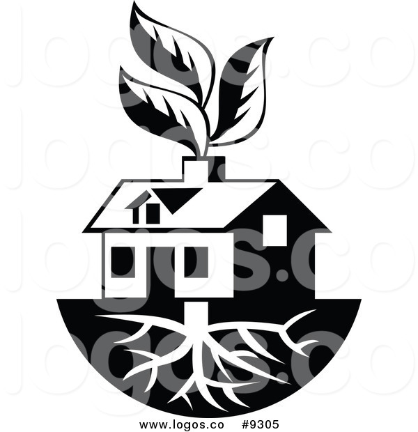600x620 Royalty Free Clip Art Vector Logo Of A Black And White House