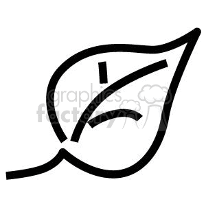 300x300 Royalty Free Cartoon Leaf Outline 371376 Vector Clip Art Image