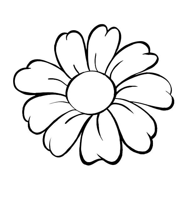 600x627 Daisy Outline Clipart