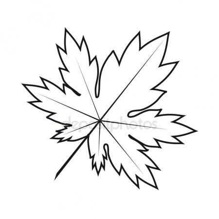 450x450 Maple Leaf Outline Icon White Black Stock Vector
