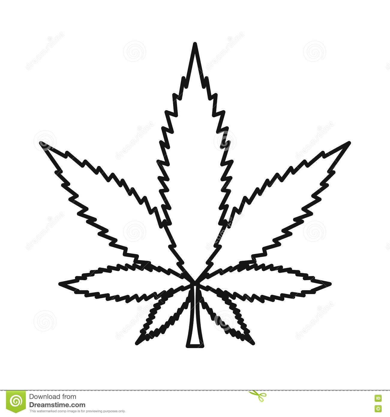 1300x1390 Drawn Cannabis Leaf Outline