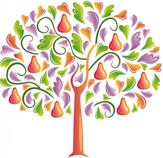 520x505 Colorful Leaf Tree Clipart