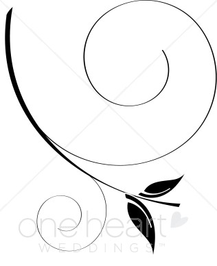 316x388 Black And White Spiral Leaf Clipart Wedding Leaf