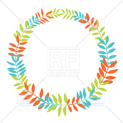 400x400 Floral Round Wreath Royalty Free Vector Clip Art Image