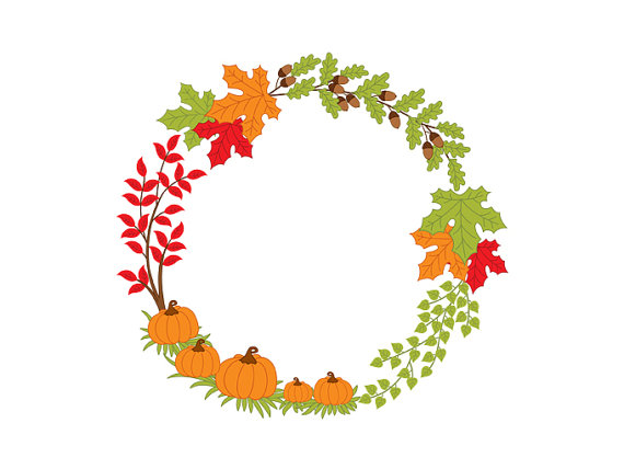 570x428 Autumn Wreath Clipart