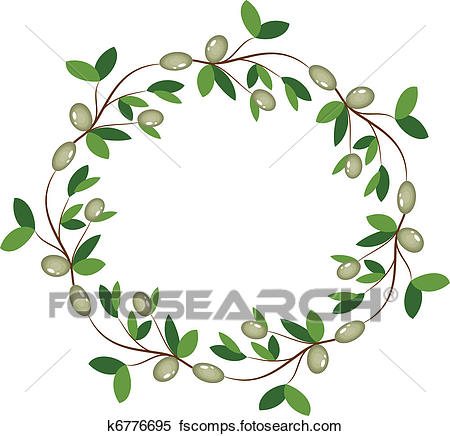 450x436 Clipart Of Olive Wreath K6776695