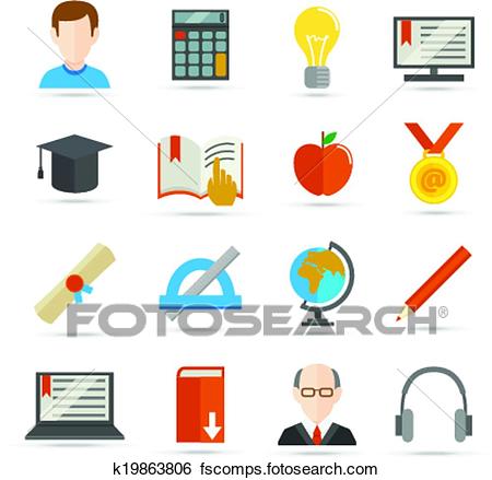 450x439 Clip Art Of E Learning Flat Icon K19863806