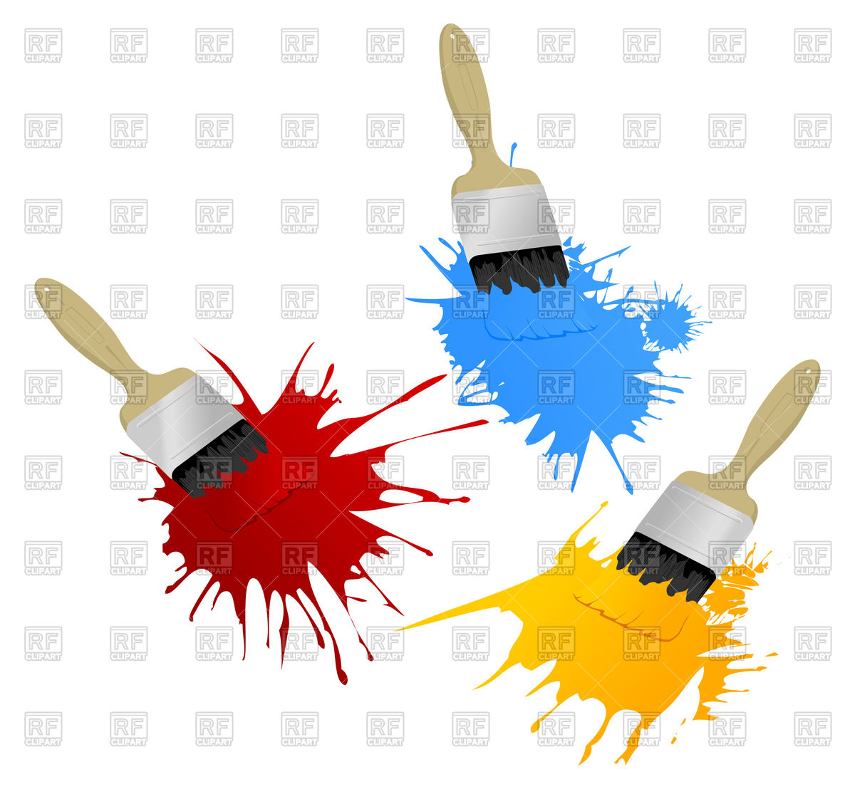 1200x1108 Painting Brushes Leave Blots Royalty Free Vector Clip Art Image