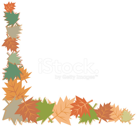 473x439 Fall Leaves Border Stock Vector