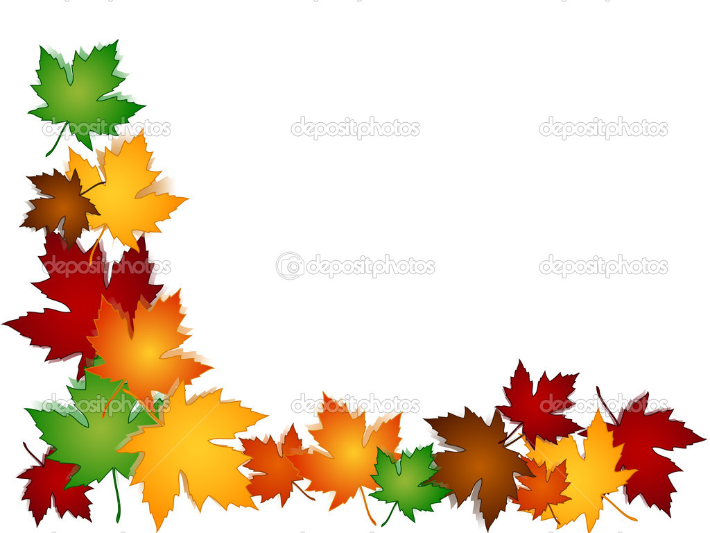 1024x768 Fall Leaves Border Clipart