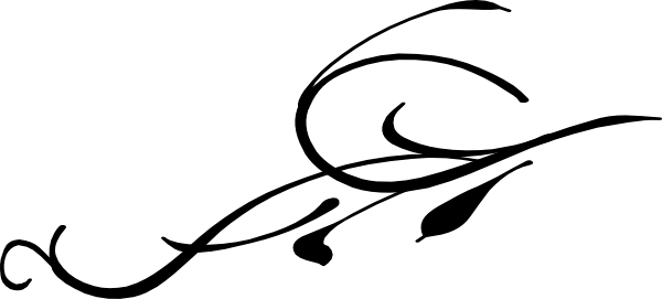 600x271 Black Leaf Swirl Clip Art