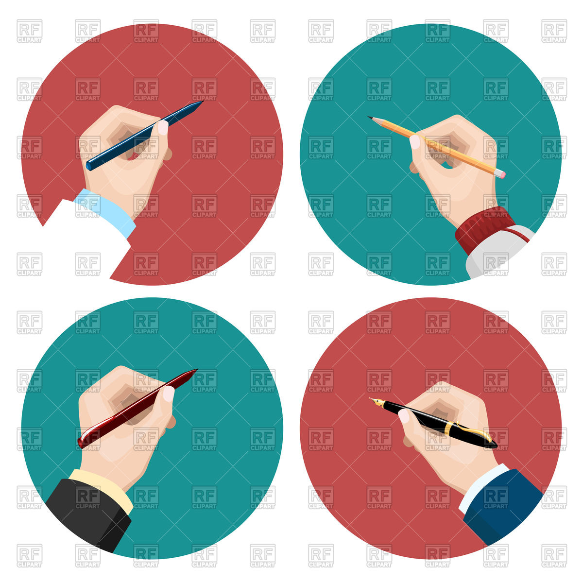 1200x1200 Icons With Writting Left Hand And Right Hand, Write Royalty Free