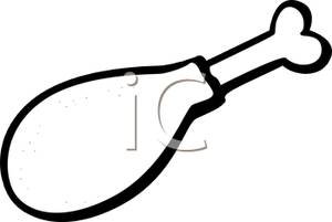 300x201 And White Chicken Leg Clip Art Image