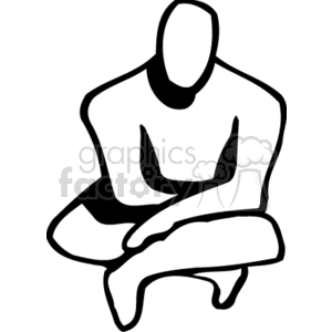 300x300 Royalty Free A Black And White Image Of A Person Sitting On