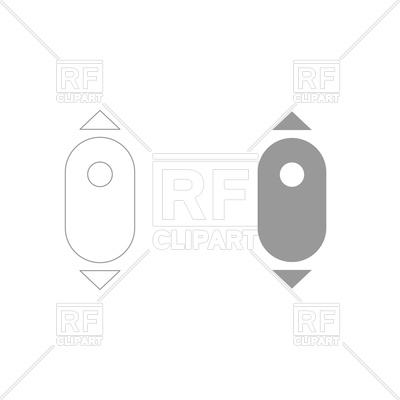 400x400 Scroll Down Computer Mouse Grey Color Set Icon Royalty Free Vector