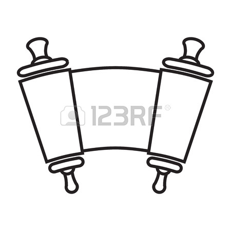 450x450 Vector Silhouette, Of Scroll Of The Law Royalty Free Cliparts