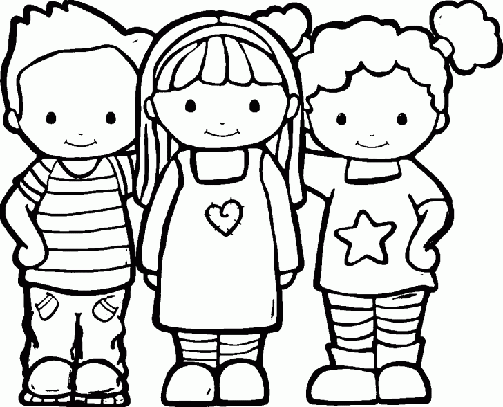728x588 Free ~ Friendship Coloring Pages Best For Kids Friendship Page