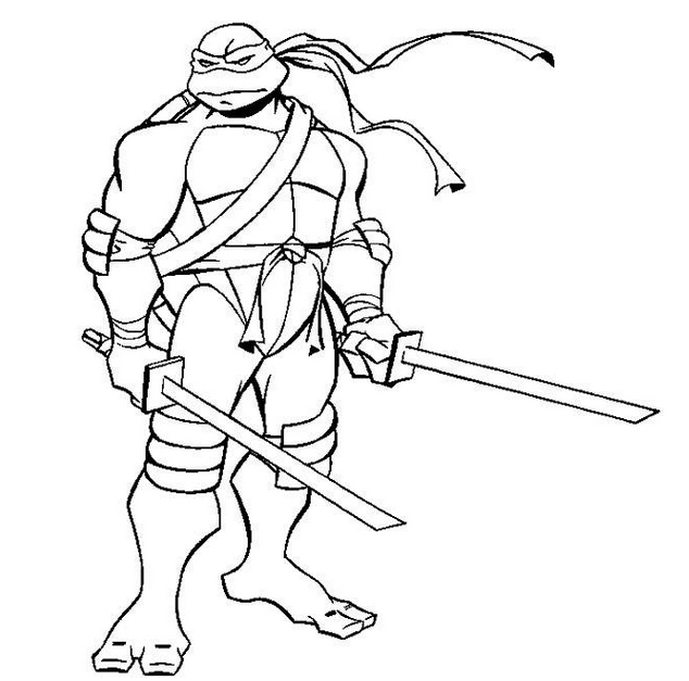 634x627 Ninja Turtles Coloring Page