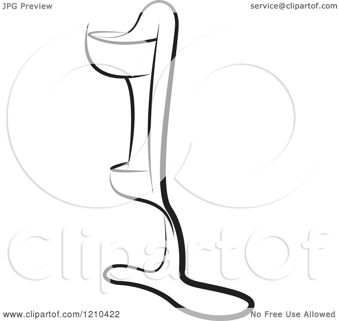 1080x1024 Clipart Of A Black And White Orthotic Leg