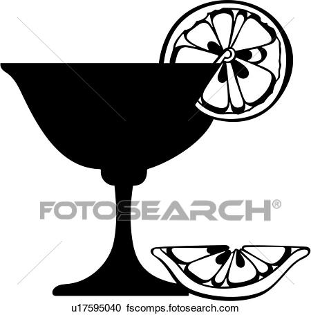 450x455 Clipart Of , Cocktail, Drink, Food, Fruit, Lemon, Margarita