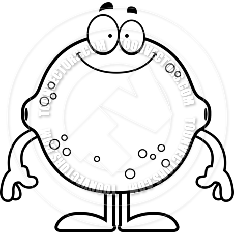 460x460 Happy Cartoon Lemon (Black And White Line Art) By Cory Thoman