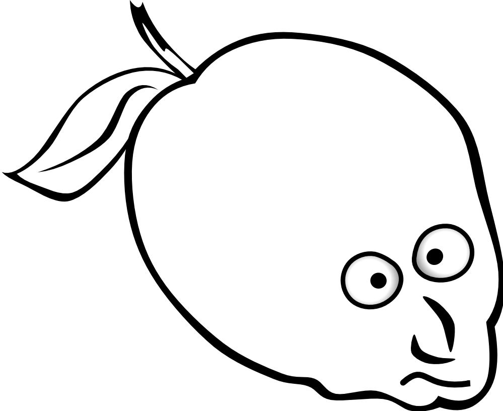 lemon clipart black and white
