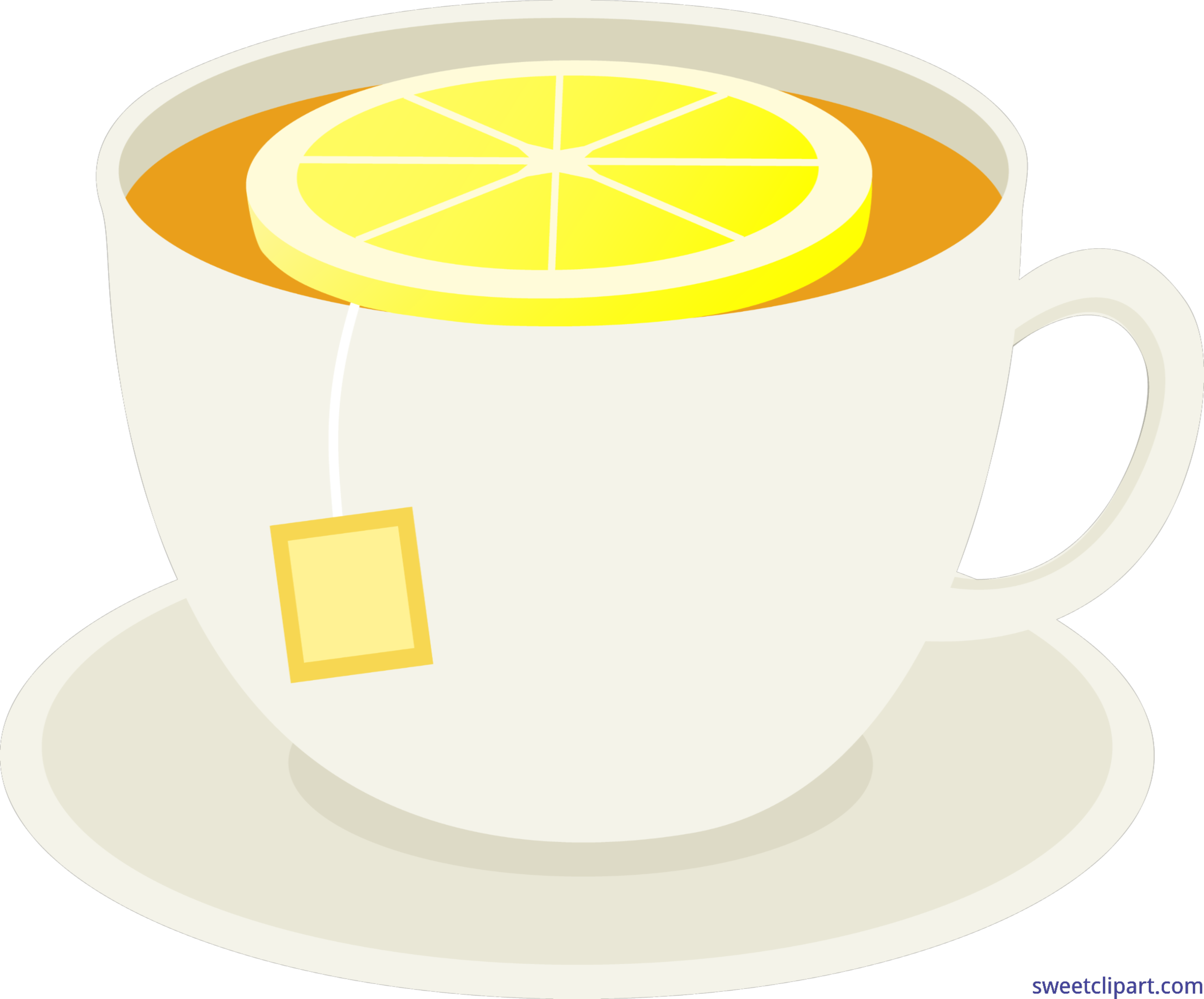 4173x3462 Cup Tea Lemon Slice Clip Art