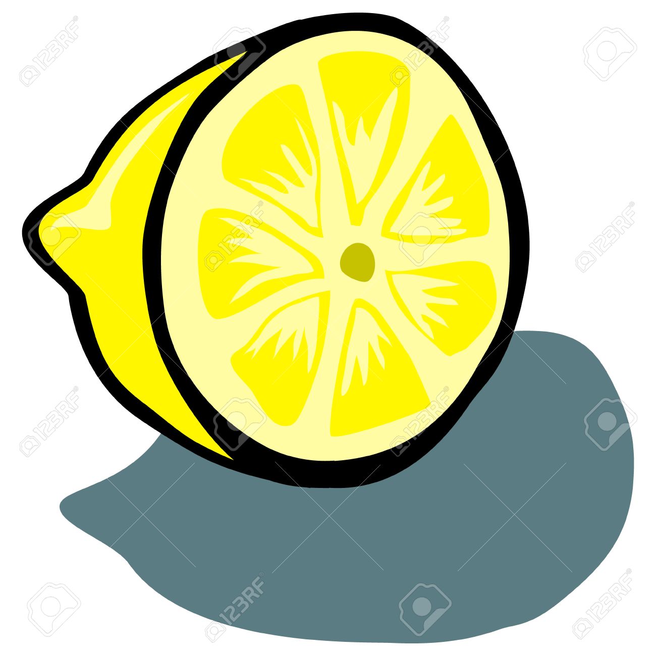 1300x1300 Cute Lemon Slice Vector Cartoon Royalty Free Cliparts, Vectors