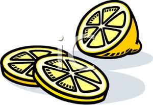 300x206 Lemon And Lemon Slices Clip Art Image