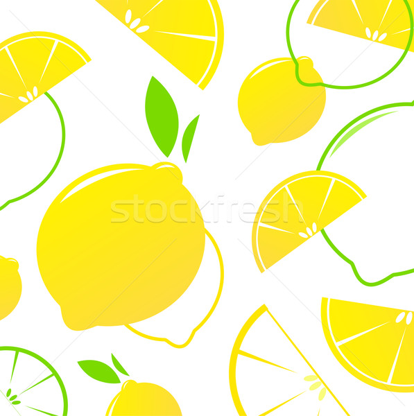597x600 Lemon Slices Vector Retro Background Or Pattern