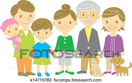 450x283 Clipart Of Family, Together, Full Length K14715783