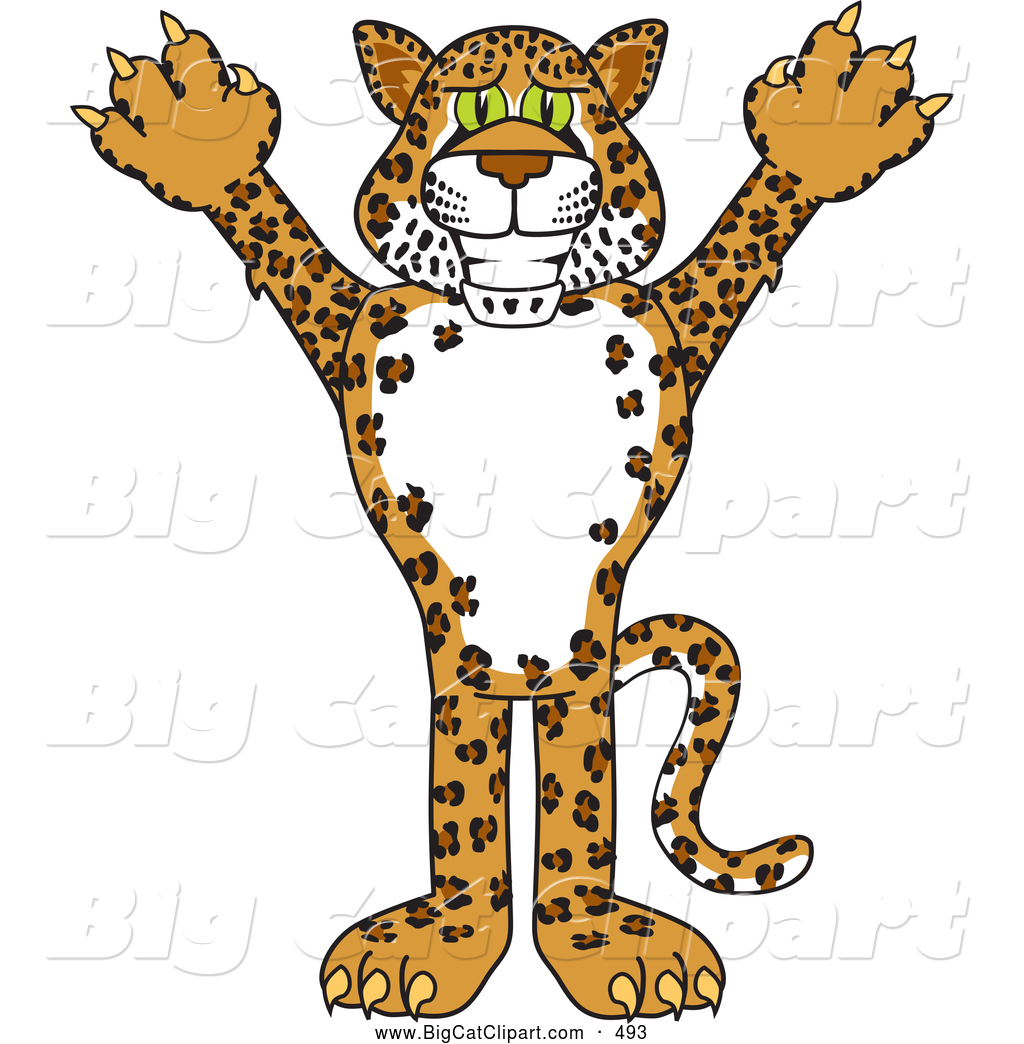 1024x1044 Big Cat Cartoon Vector Clipart Of A Grinning Cheetah, Jaguar