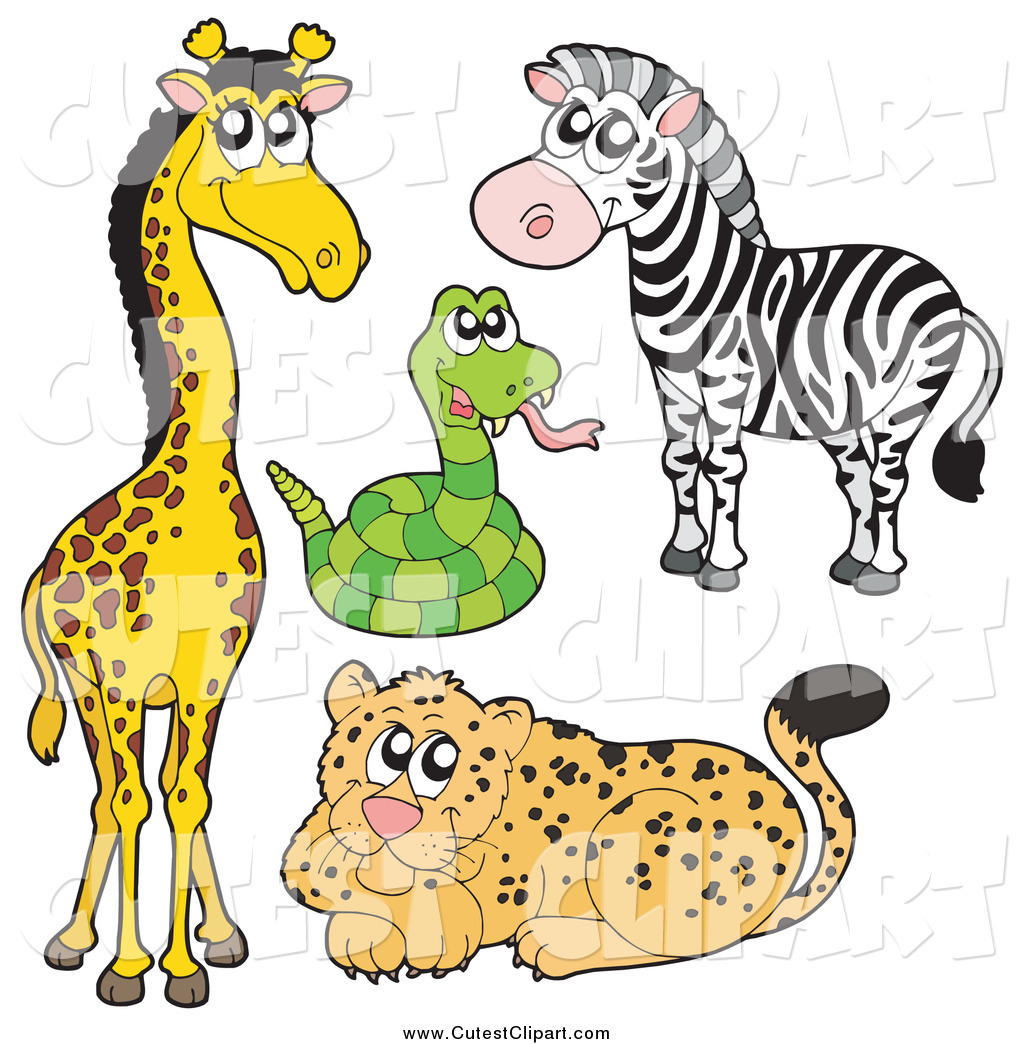 1024x1044 Vector Clip Art Of A Cute African Giraffe, Snake, Zebra