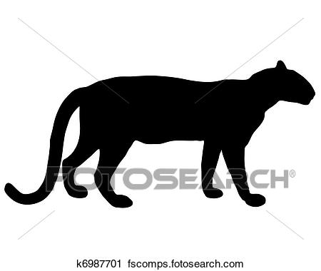 450x380 Clipart Of Leopard Silhouette K6987701