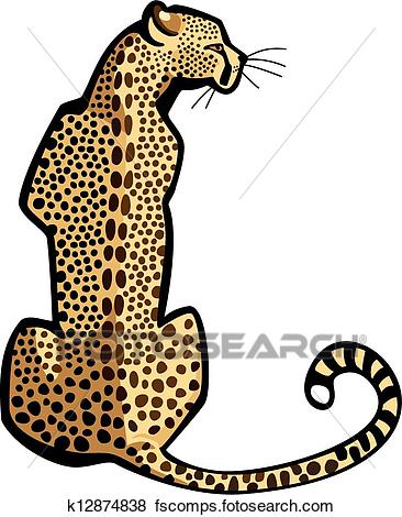 366x470 Clip Art Of Sitting Cheetah K12874838