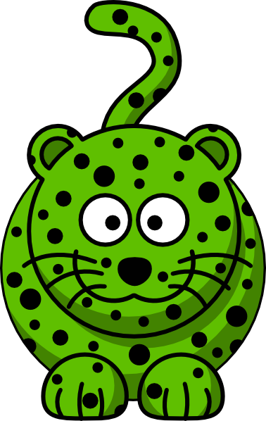 378x598 Green Leopard Clip Art