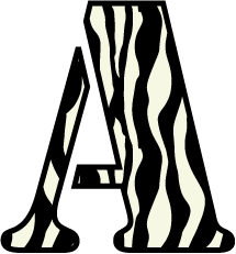 215x231 Animal Print Letters Clip Art